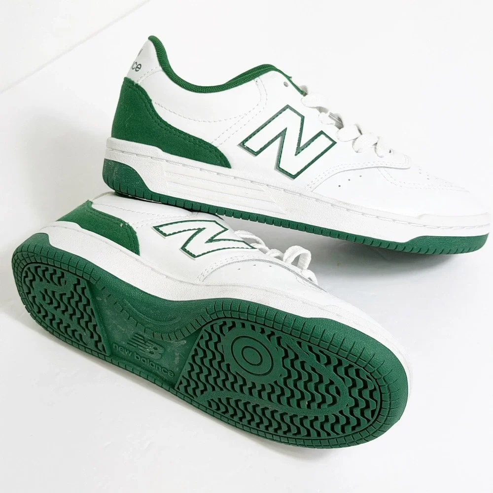 New Balance 80 Court Sneakers Boys 4.5 White Green GSB80GRN Low Top